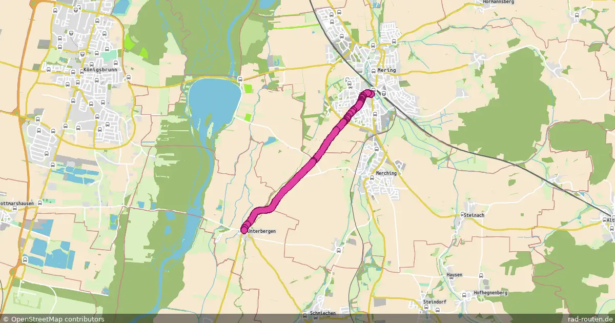 Radroute Mering – Unterbergen – Fernradroute auf Rad-Routen.de