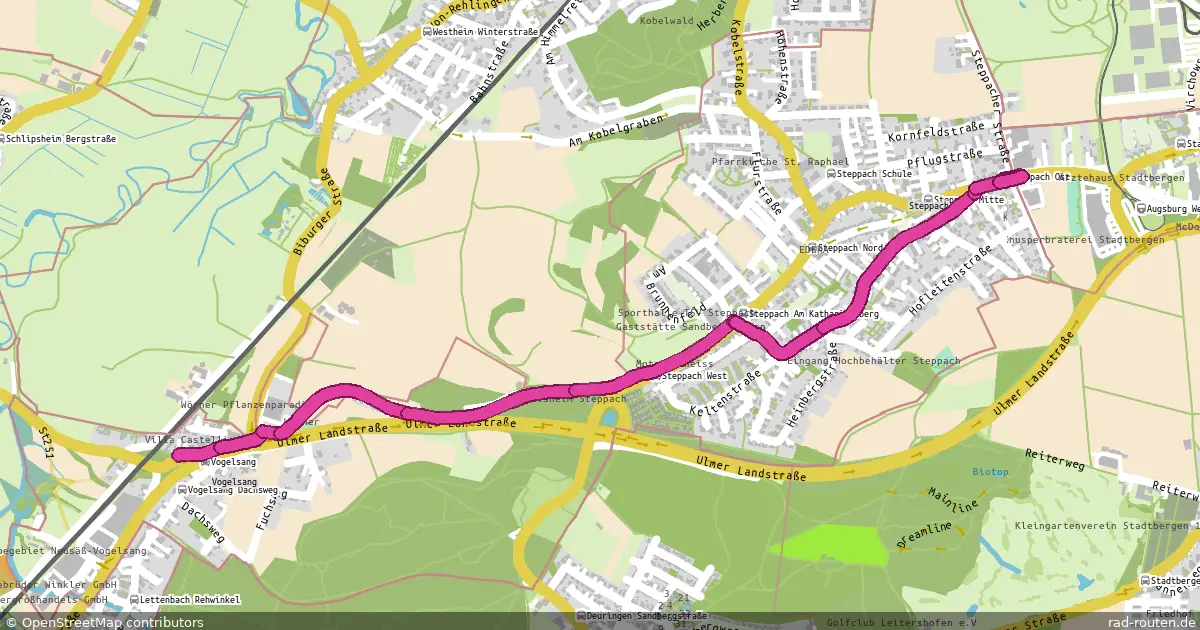 Radroute Vogelsang – Steppach – Fernradroute auf Rad-Routen.de