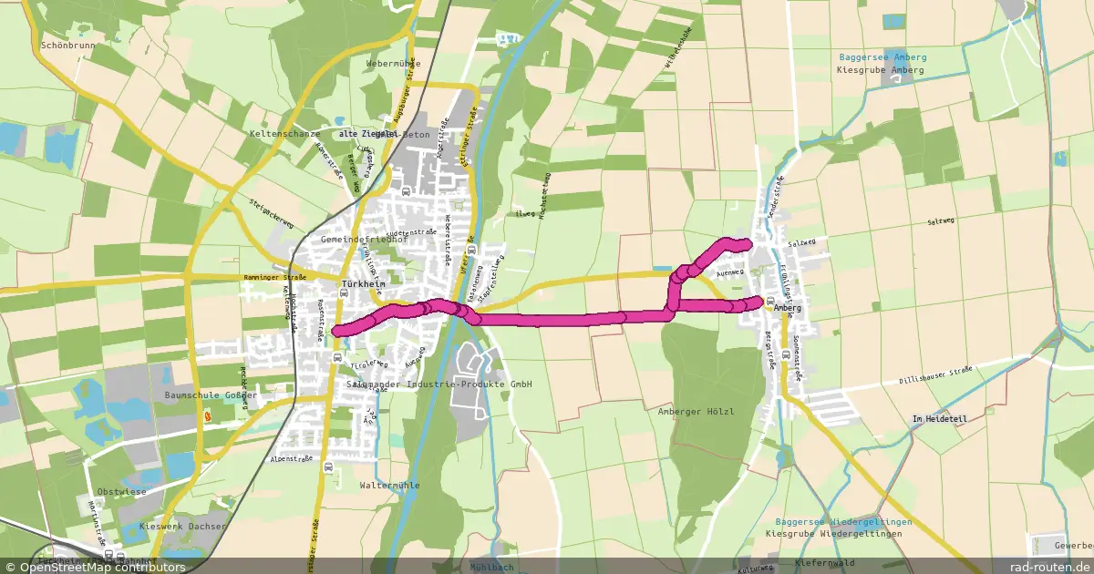 Radroute Türkheim – Amberg – Fernradroute auf Rad-Routen.de