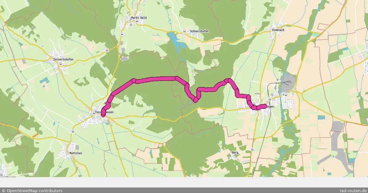Radroute Tussenhausen – Ettringen – Fernradroute auf Rad-Routen.de