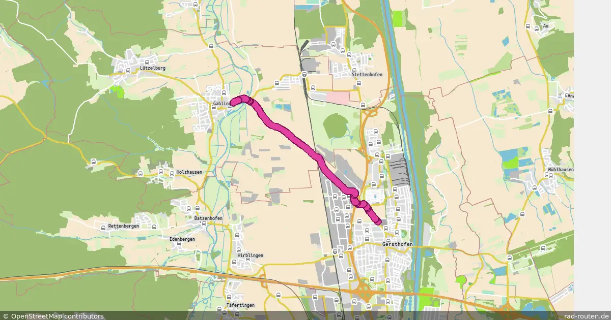 Radroute Gablingen – Gersthofen – Fernradroute auf Rad-Routen.de
