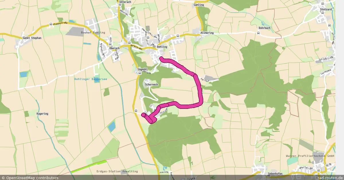 Radroute Rehling – Au – Fernradroute auf Rad-Routen.de