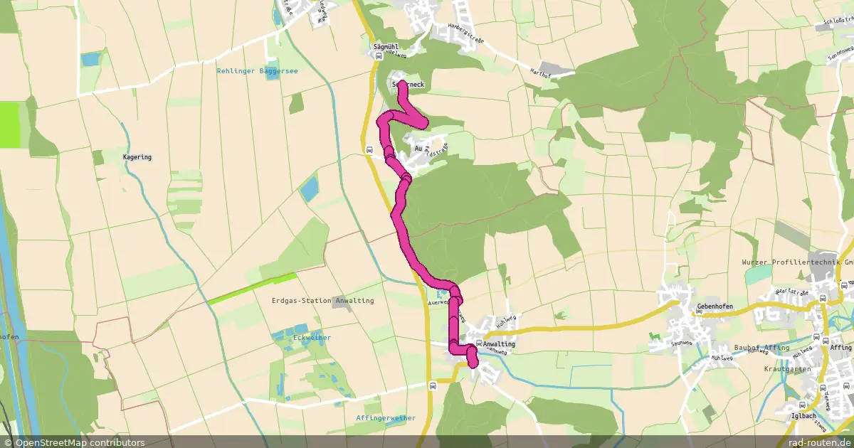 Radroute Schloss Scherneck – Anwalting – Fernradroute auf Rad-Routen.de