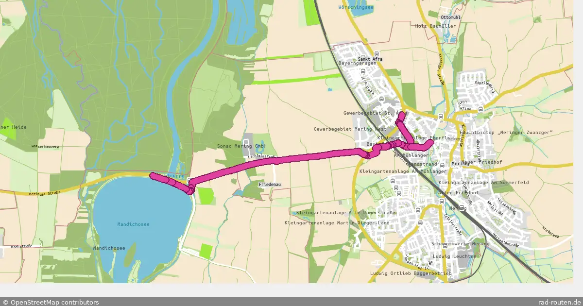 Radroute Mandichosee – St. Afra / Mering – Fernradroute auf Rad-Routen.de