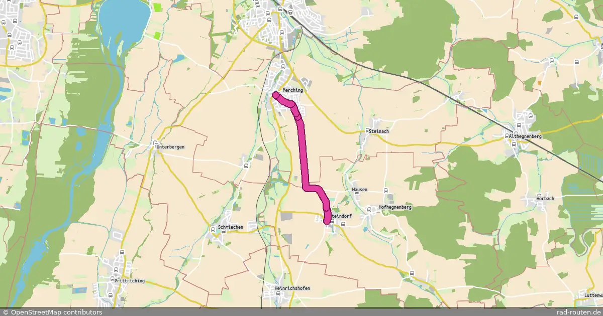 Radroute Merching – Steindorf – Fernradroute auf Rad-Routen.de