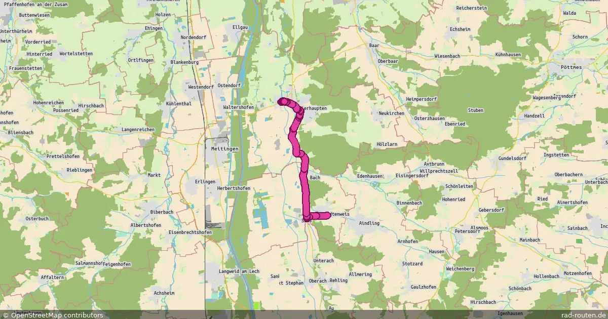 Radroute Thierhaupten – Todtenweis – Fernradroute auf Rad-Routen.de
