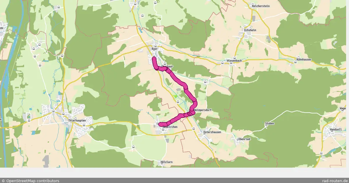 Radroute Unterbaar – Neukirchen – Fernradroute auf Rad-Routen.de