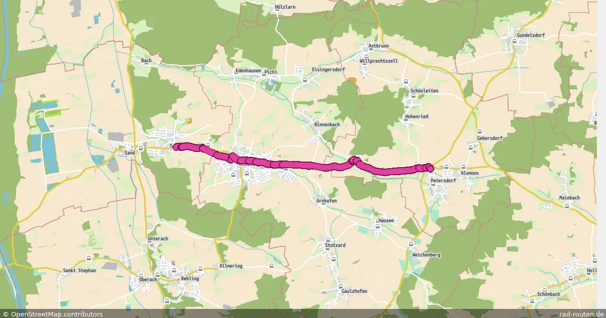 Radroute Todtenweis – Petersdorf – Fernradroute auf Rad-Routen.de