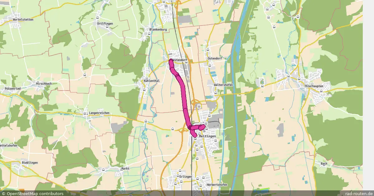 Radroute Westendorf – Meitingen Bahnhof – Fernradroute auf Rad-Routen.de