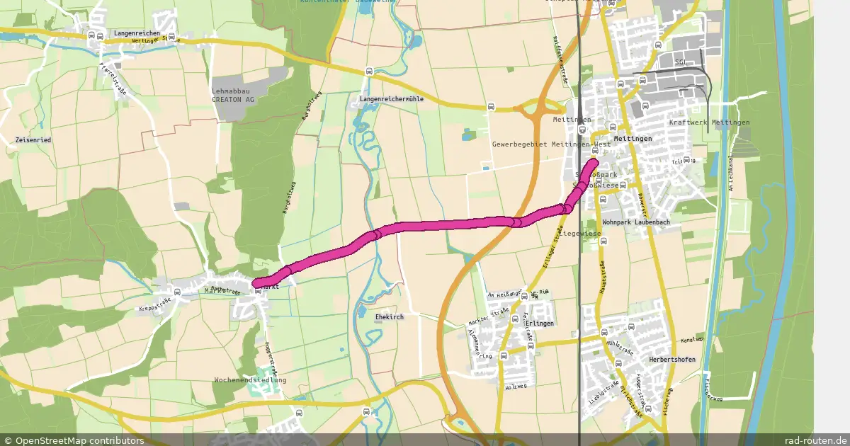 Radroute Markt – Meitingen – Fernradroute auf Rad-Routen.de