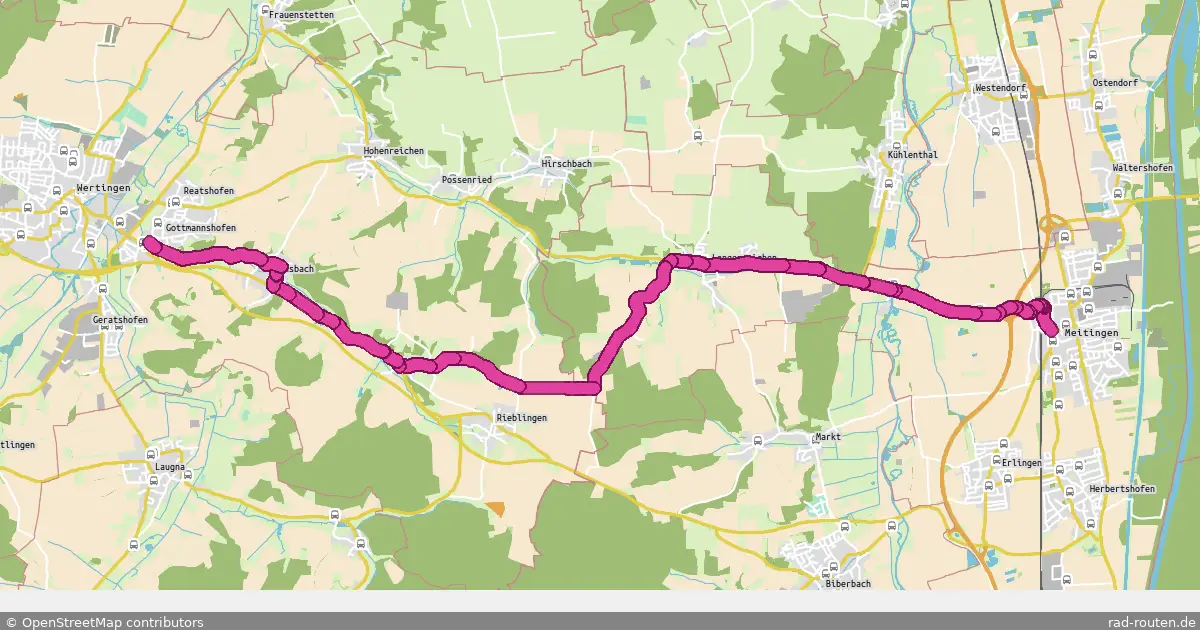 Radroute Wertingen – Meitingen – Fernradroute auf Rad-Routen.de