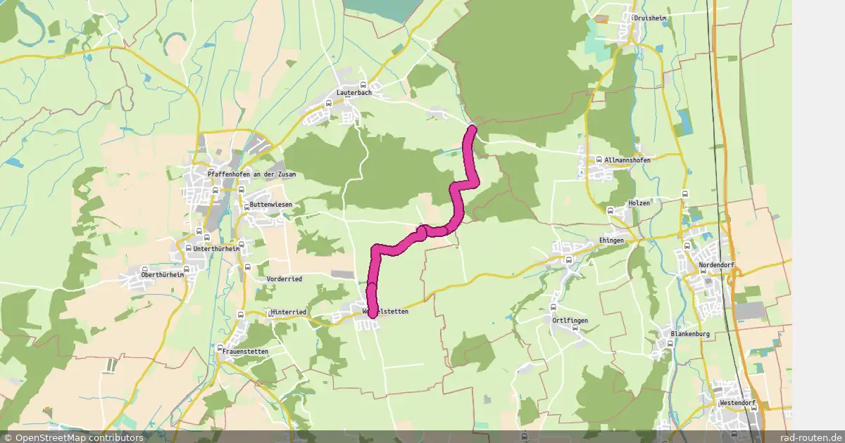 Radroute Illemad (Mayerhof) – Wortelstetten – Fernradroute auf Rad-Routen.de