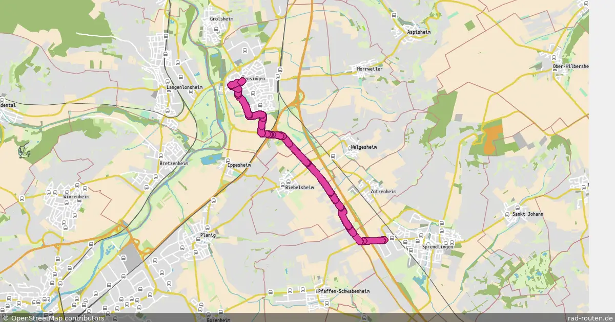 Radroute Sprendlingen – Gensingen – Fernradroute auf Rad-Routen.de