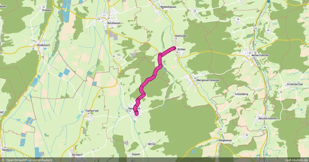 Radroute Aichen – Haselbach – Fernradroute auf Rad-Routen.de