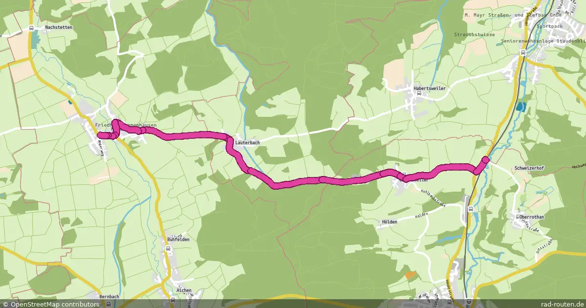 Radroute Memmenhausen – St 2026 - Abzweig Oberrothan – Fernradroute auf Rad-Routen.de