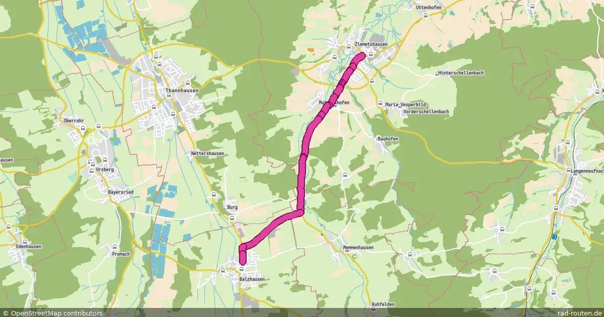 Radroute Ziemetshausen – Balzhausen – Fernradroute auf Rad-Routen.de