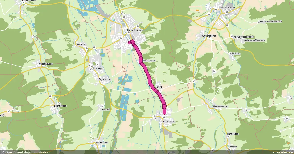 Radroute Thannhausen – Balzhausen – Fernradroute auf Rad-Routen.de