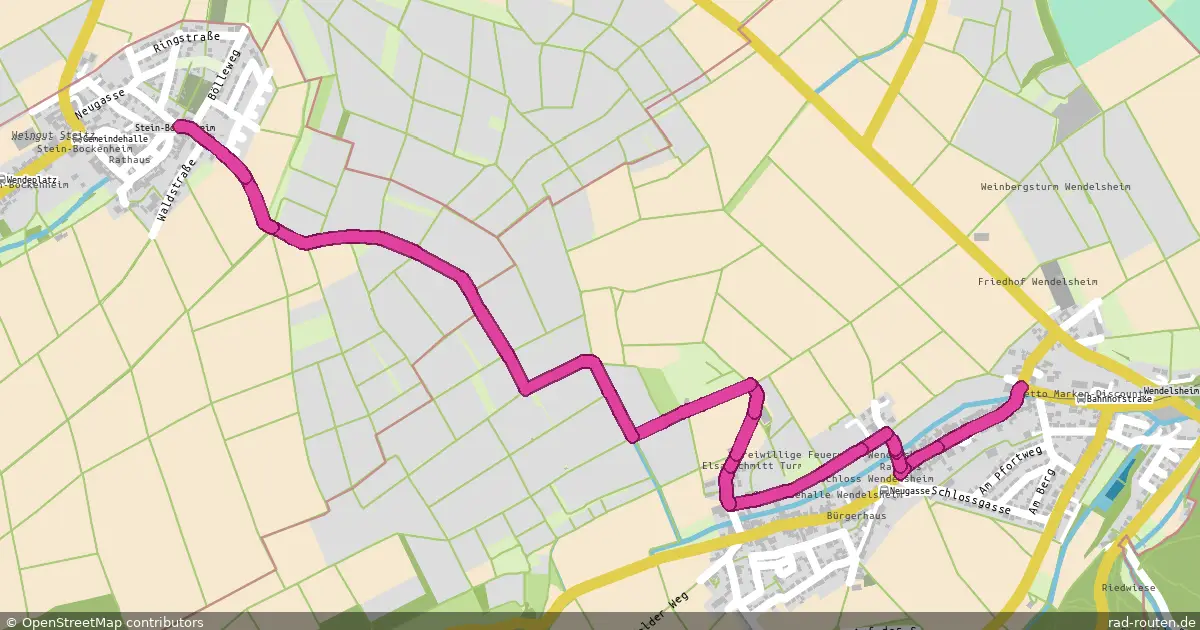 Radroute Stein-Bockenheim – Wendelsheim – Fernradroute auf Rad-Routen.de