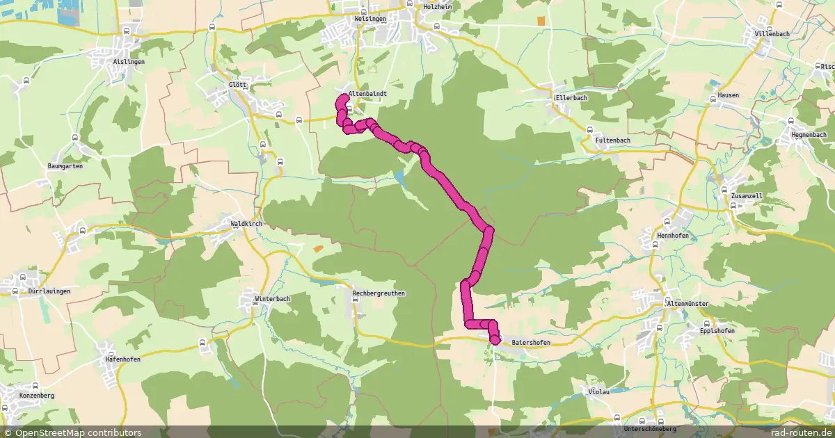 Radroute Altenbaindt – Baiershofen