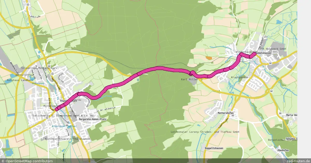 Radroute Thannhausen – Ziemetshausen – Fernradroute auf Rad-Routen.de