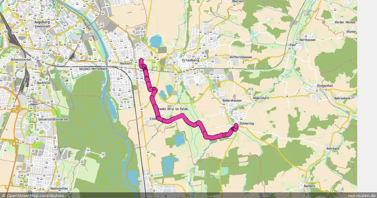 Radroute Friedberg West – Ottmaring – Fernradroute auf Rad-Routen.de