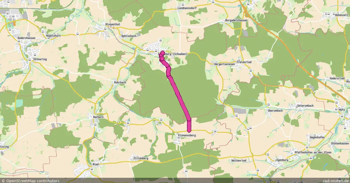 Radroute Eurasburg – AIC 16 Eismannsberg – Fernradroute auf Rad-Routen.de