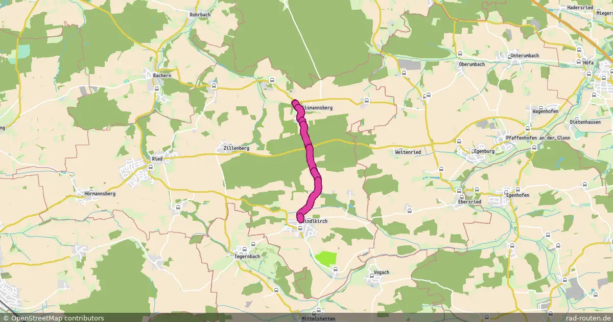 Radroute Eismannsberg – Baindlkirch – Fernradroute auf Rad-Routen.de