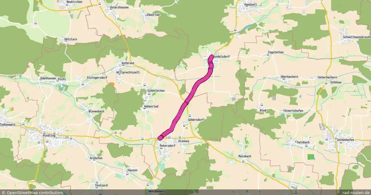 Radroute Gundelsdorf – Petersdorf – Fernradroute auf Rad-Routen.de