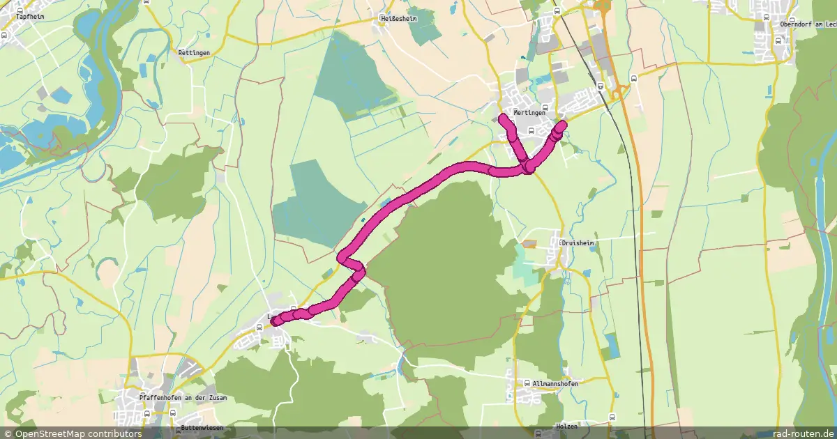 Radroute Lauterbach – Mertingen – Fernradroute auf Rad-Routen.de
