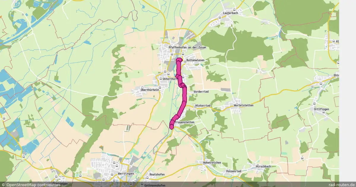 Radroute Buttenwiesen – Frauenstetten – Fernradroute auf Rad-Routen.de