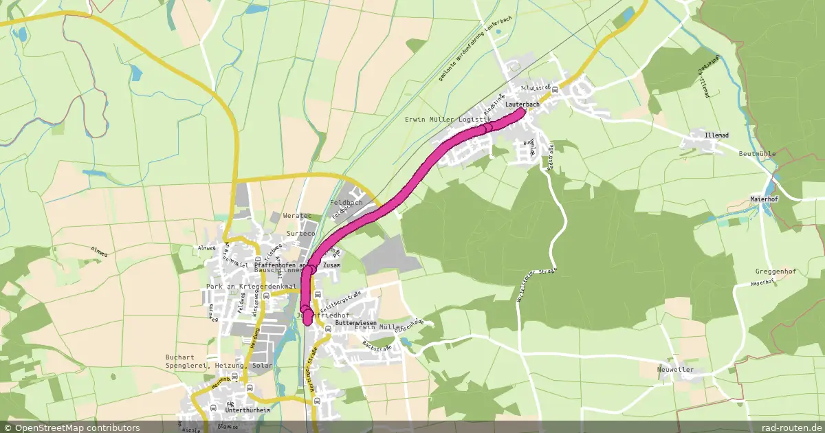 Radroute Lauterbach – Buttenwiesen – Fernradroute auf Rad-Routen.de