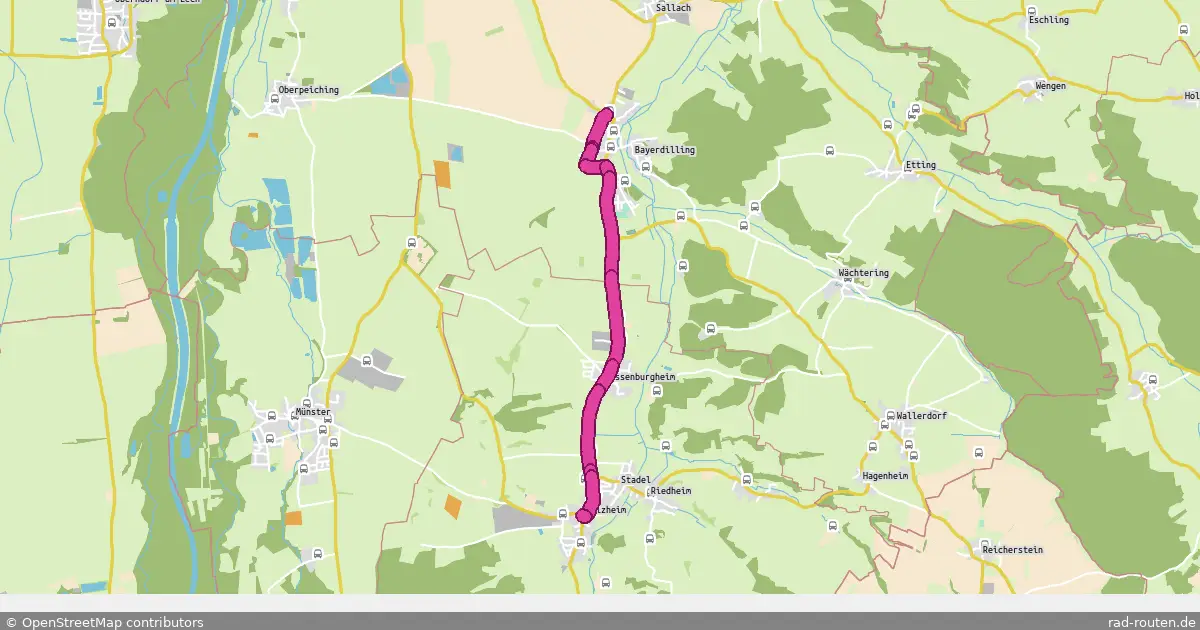 Radroute Bayerdilling – Holzheim – Fernradroute auf Rad-Routen.de