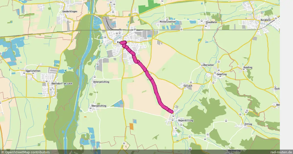 Radroute Rain a. Lech – Bayerdilling – Fernradroute auf Rad-Routen.de