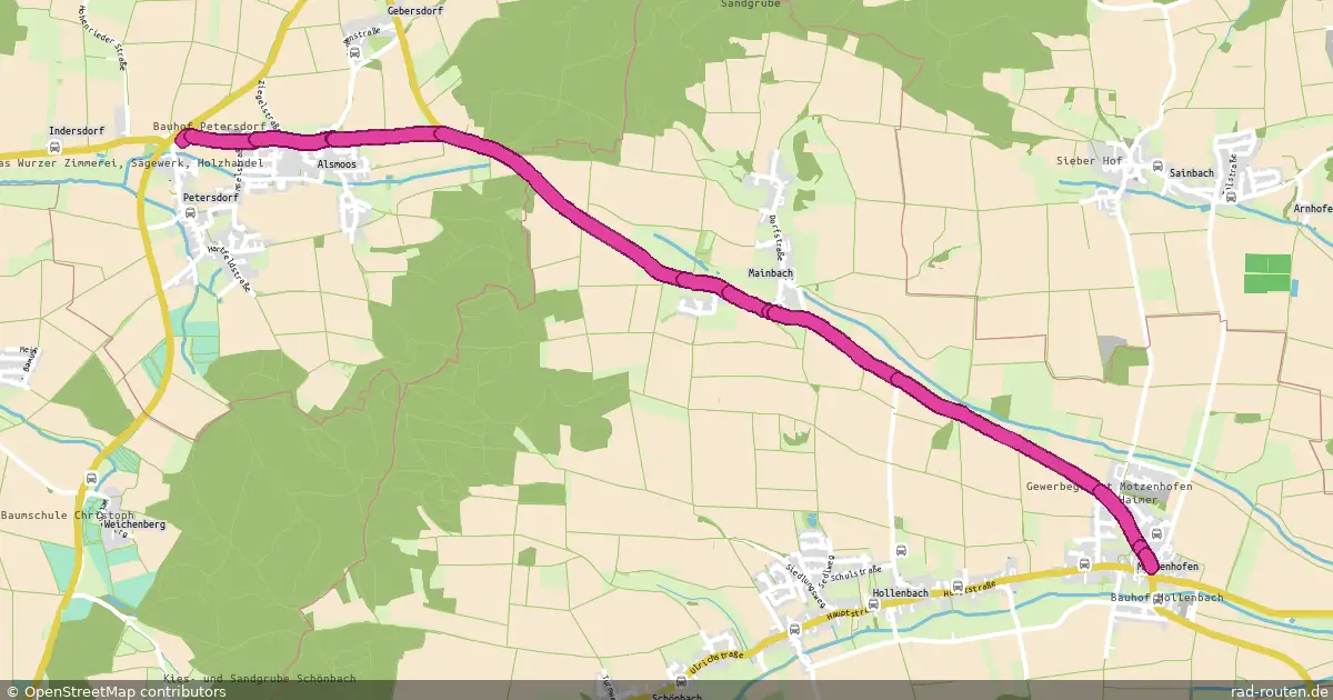 Radroute Petersdorf – Motzenhofen – Fernradroute auf Rad-Routen.de