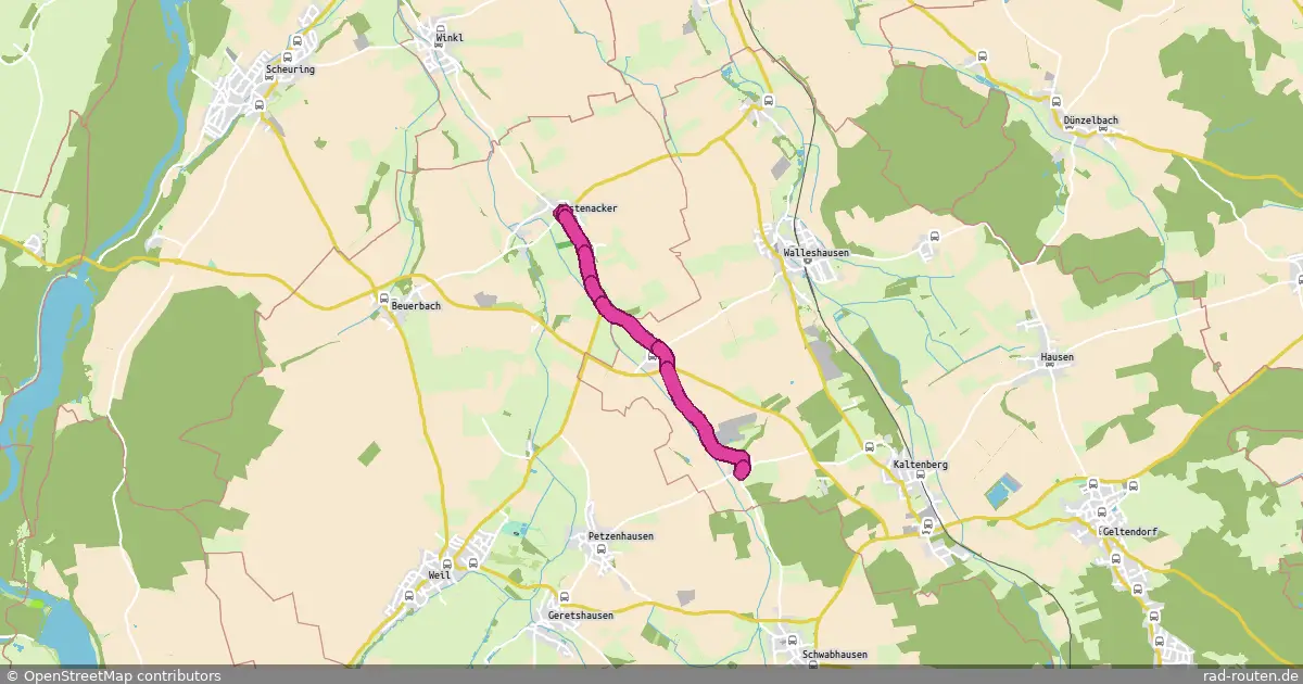 Radroute Pestenacker – Jedelstetten – Fernradroute auf Rad-Routen.de