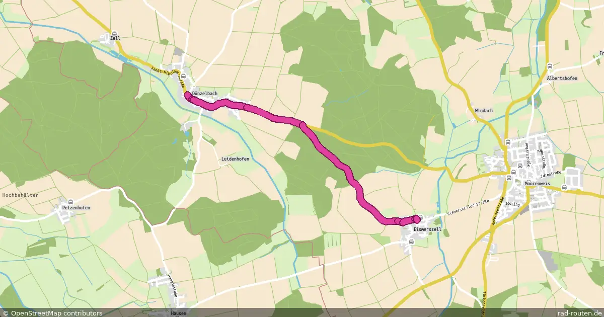 Radroute Dünzelbach – Eismerszell – Fernradroute auf Rad-Routen.de