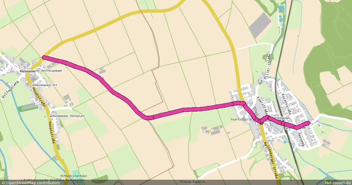 Radroute Pestenacker – Walleshausen – Fernradroute auf Rad-Routen.de
