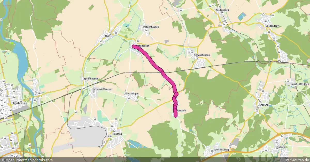 Radroute Geretshausen – Ramsach – Fernradroute auf Rad-Routen.de