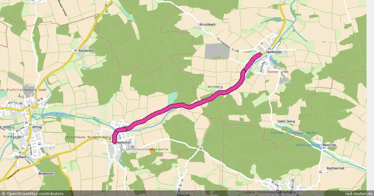 Radroute Haunswies – Igenhausen – Fernradroute auf Rad-Routen.de