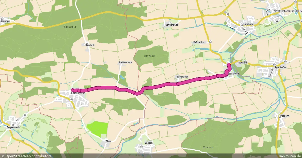 Radroute Baindlkirch – Ebersried – Fernradroute auf Rad-Routen.de
