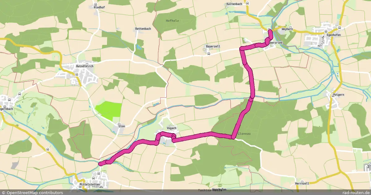 Radroute Ebersried – Mittelstetten – Fernradroute auf Rad-Routen.de