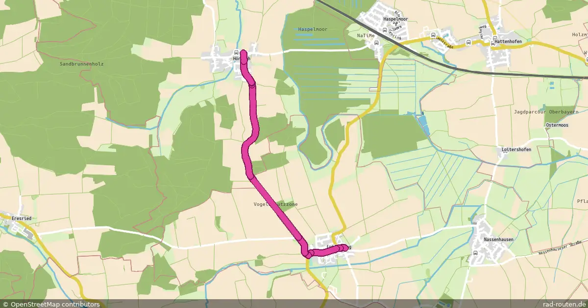 Radroute Hörbach – Luttenwang – Fernradroute auf Rad-Routen.de