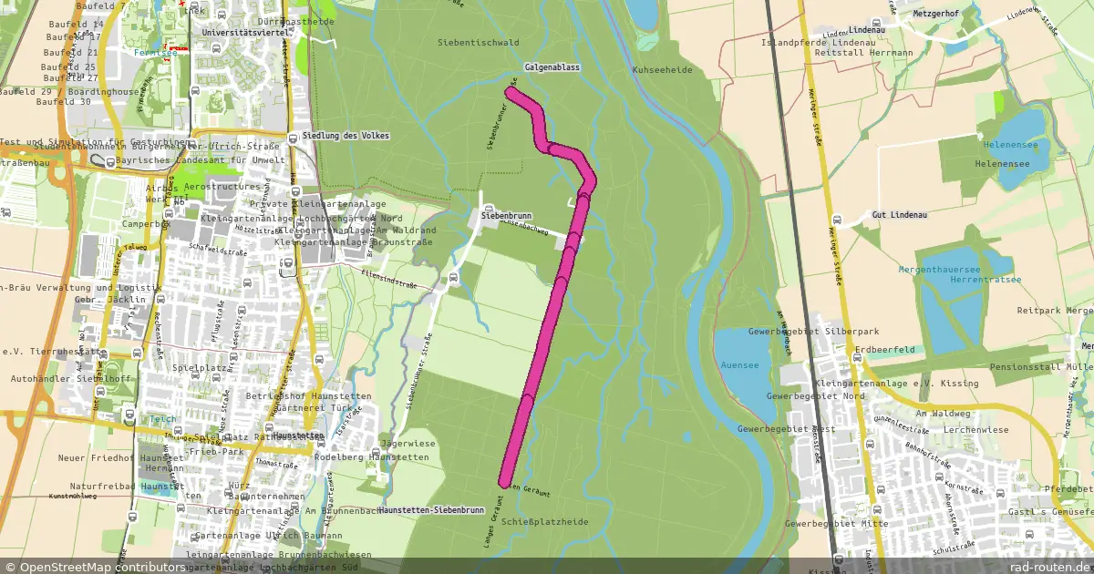 Radroute Hugenottenweg – A.-Haunstetten Gassen Geräumt – Fernradroute auf Rad-Routen.de