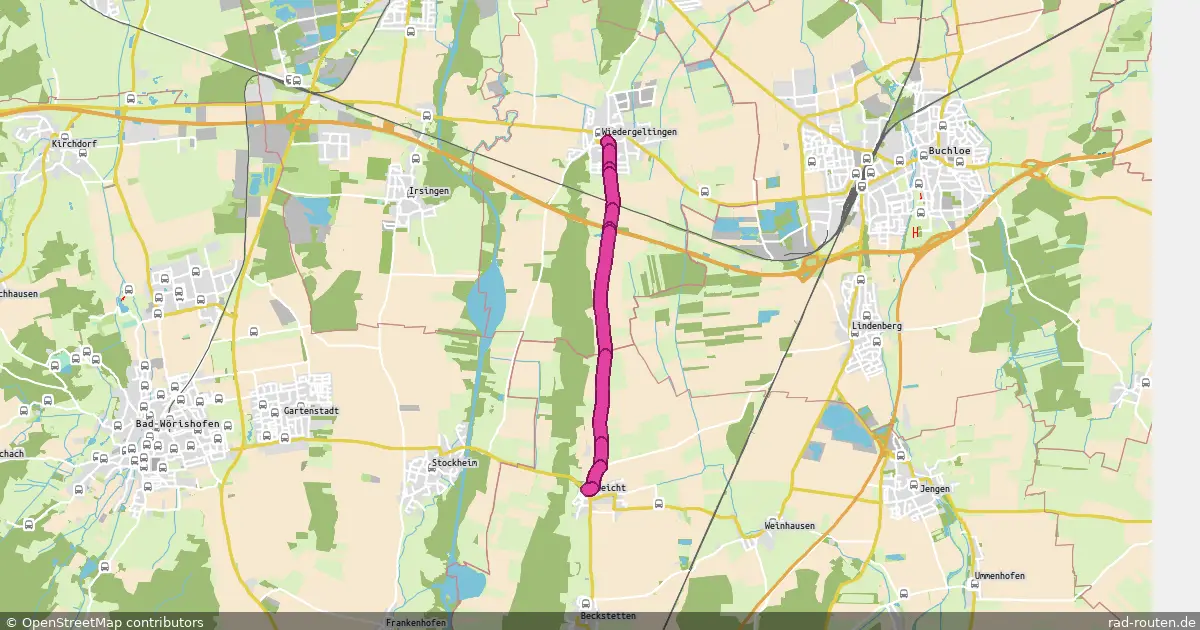 Radroute Wiedergeltingen – Weicht – Fernradroute auf Rad-Routen.de