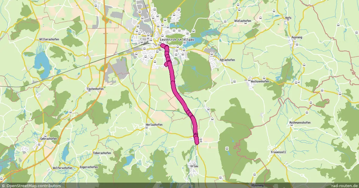 Radroute Leutkirch im Allgäu – Leutkirch im Allgäu – Fernradroute auf Rad-Routen.de