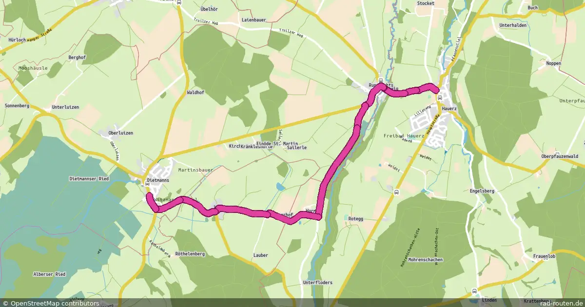 Radroute Bad Wurzach – Bad Wurzach – Fernradroute auf Rad-Routen.de