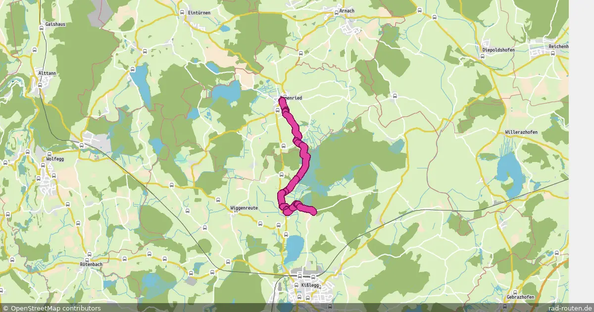 Radroute Kißlegg – Kißlegg – Fernradroute auf Rad-Routen.de