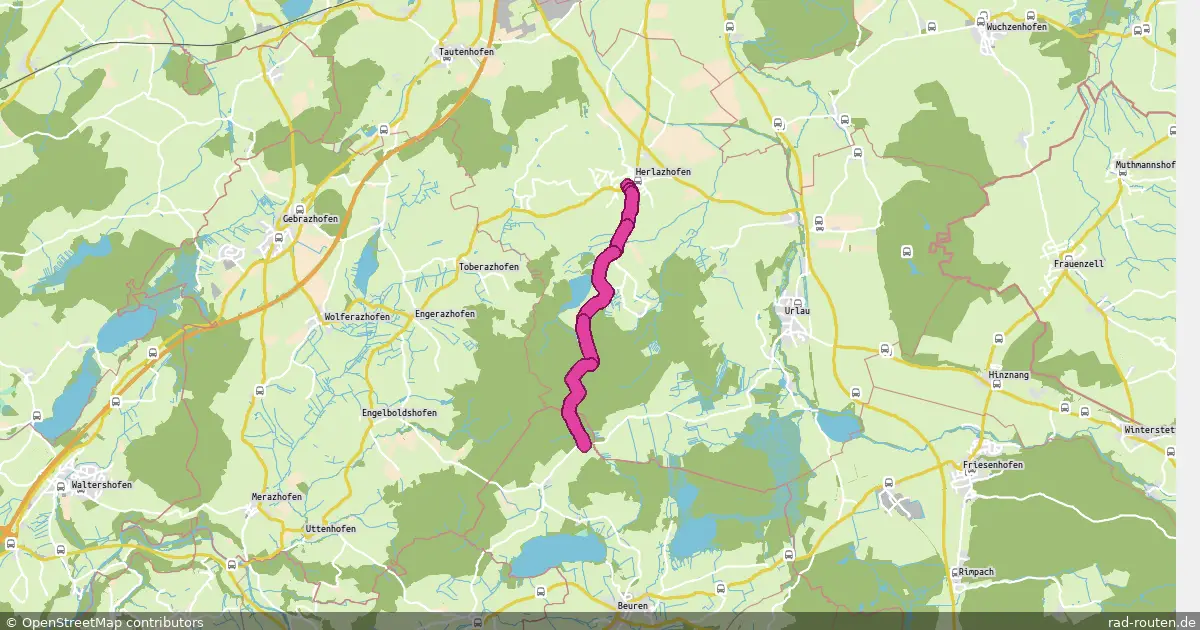 Radroute Leutkirch im Allgäu – Isny im Allgäu – Fernradroute auf Rad-Routen.de