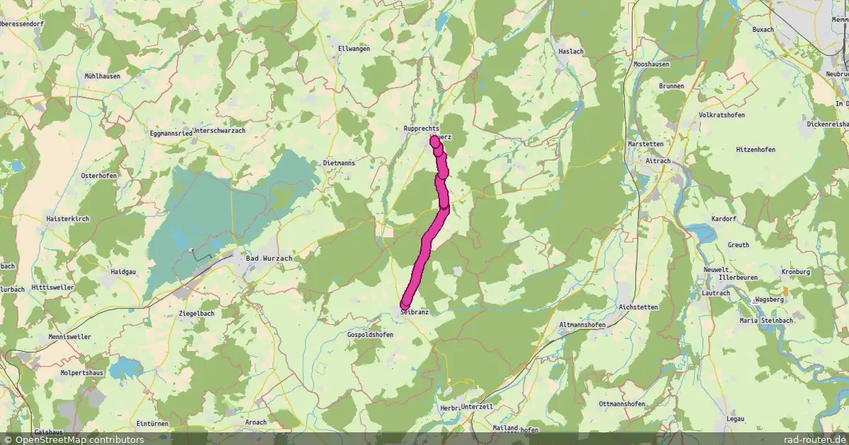 Radroute Bad Wurzach – Bad Wurzach – Fernradroute auf Rad-Routen.de