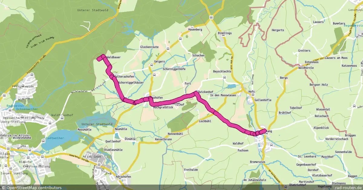 Radroute Leutkirch im Allgäu – Leutkirch im Allgäu – Fernradroute auf Rad-Routen.de